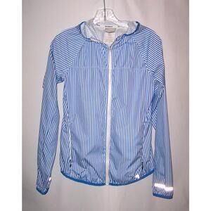 New Balance x JCrew Women's Ultralight Striped Windbreaker - Blue - XS